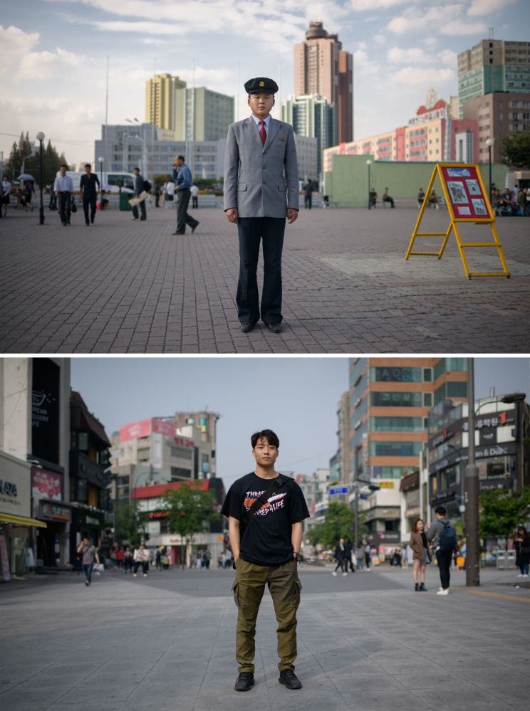 Kuzey ve Güney Koreli aynı mesleği yapan kişiler