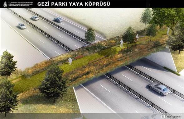 İBB Gezi Parkı'na yapılacak köprünün görüntülerini paylaştı