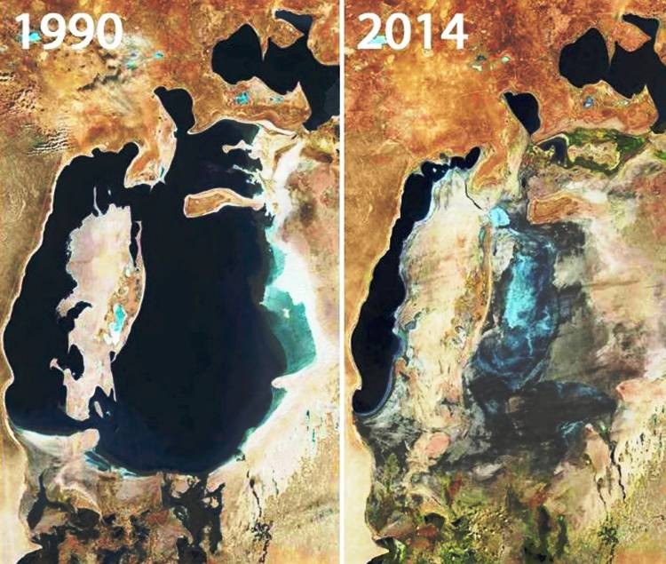 Dünyanın en büyük gölünün uydu görüntüleri şaşırttı!