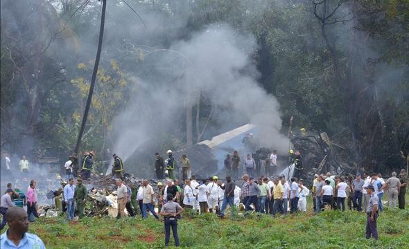 Küba'daki uçak kazasından ilk görüntüler