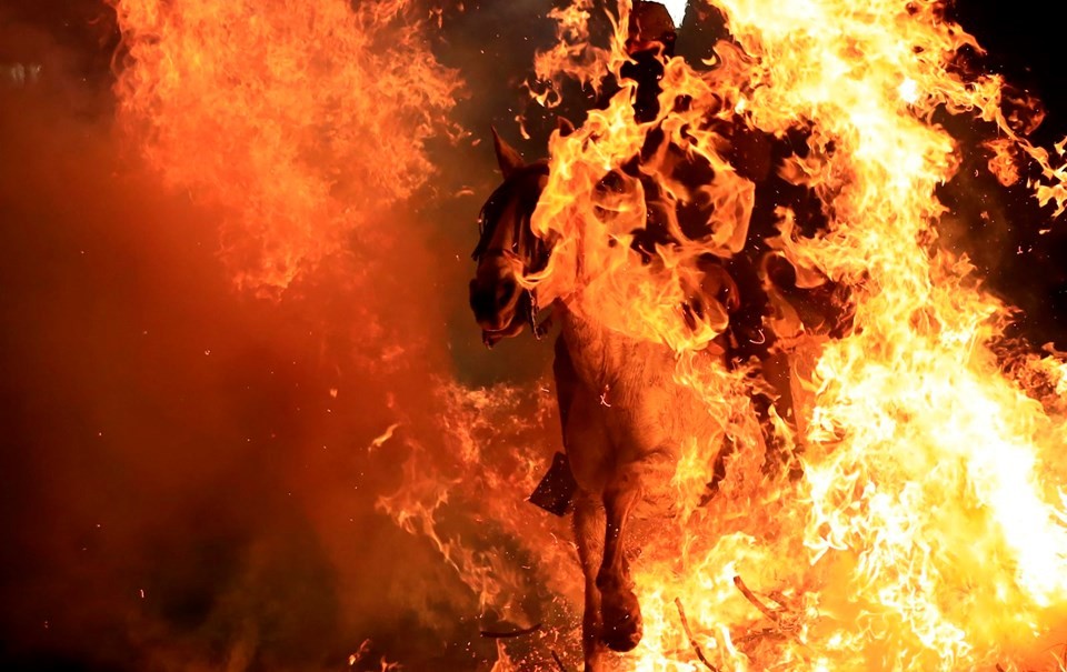 300 yıllık gelenekle atlar ateş üstünde yürütüldü