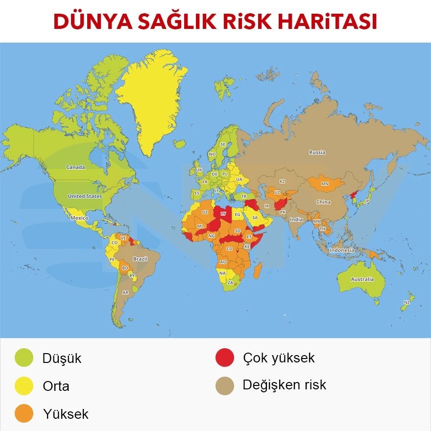 2019 Dünya seyahat risk haritası yayınlandı