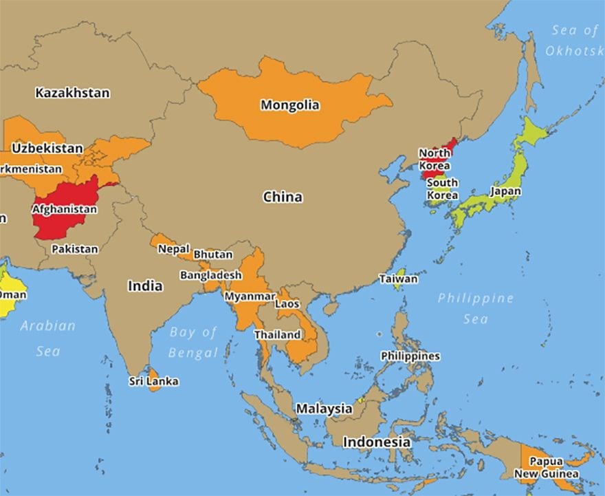 2019 Dünya seyahat risk haritası yayınlandı