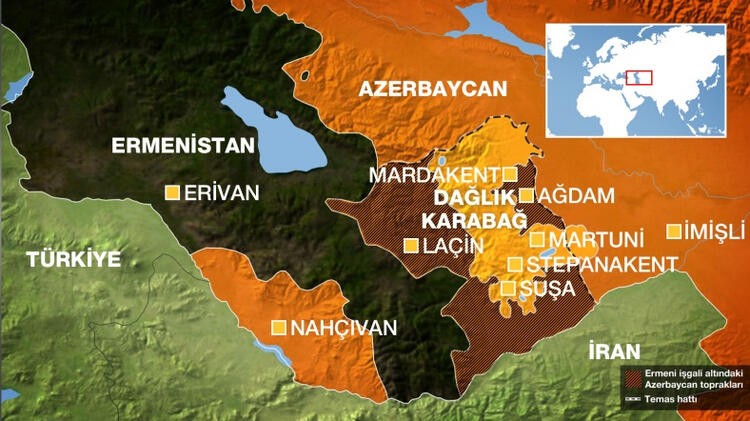 Azeri ordusu imha edilen Ermeni mevzilerinin görüntülerini dünya ile paylaştı