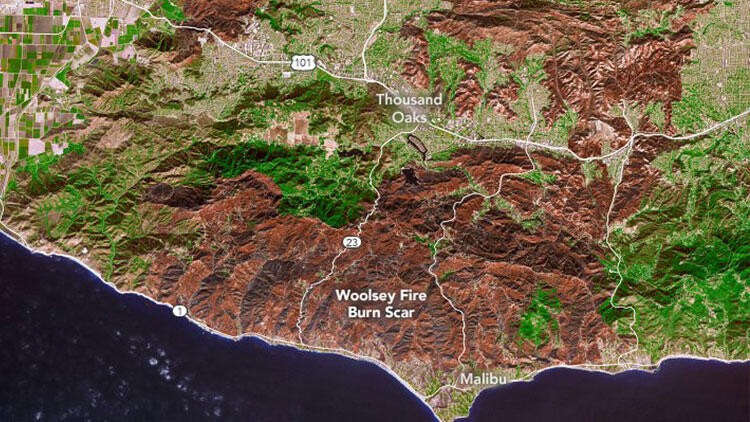 NASA Kaliforniya'da devam eden yangınlara ait uydu görüntülerini yayınladı