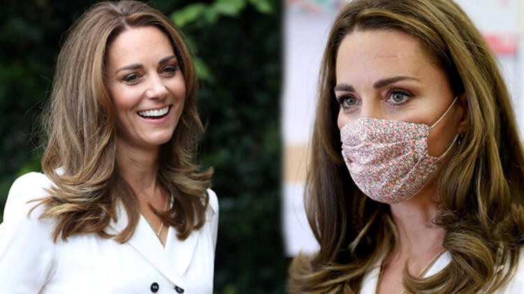 Kate Middleton ilk kez maske taktı