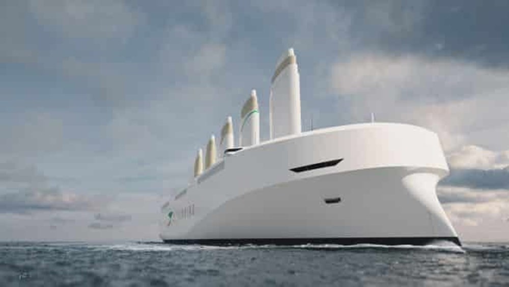 7 bin otomobil taşıma kapasitesine sahip yelkenli kargo gemisi tanıtıldı