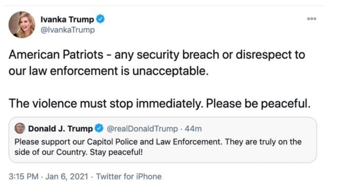 Ivanka Trump protestoculara ‘vatansever’ dediği tweet'ini sildi