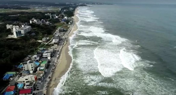40 metreden 3 metreye çekildi! Güney Kore’de plajlar yok oluyor