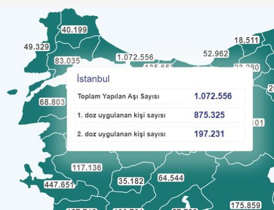 Türkiye'de kaç kişiye korona virüs aşısı yapıldı? İl il son rakamlar