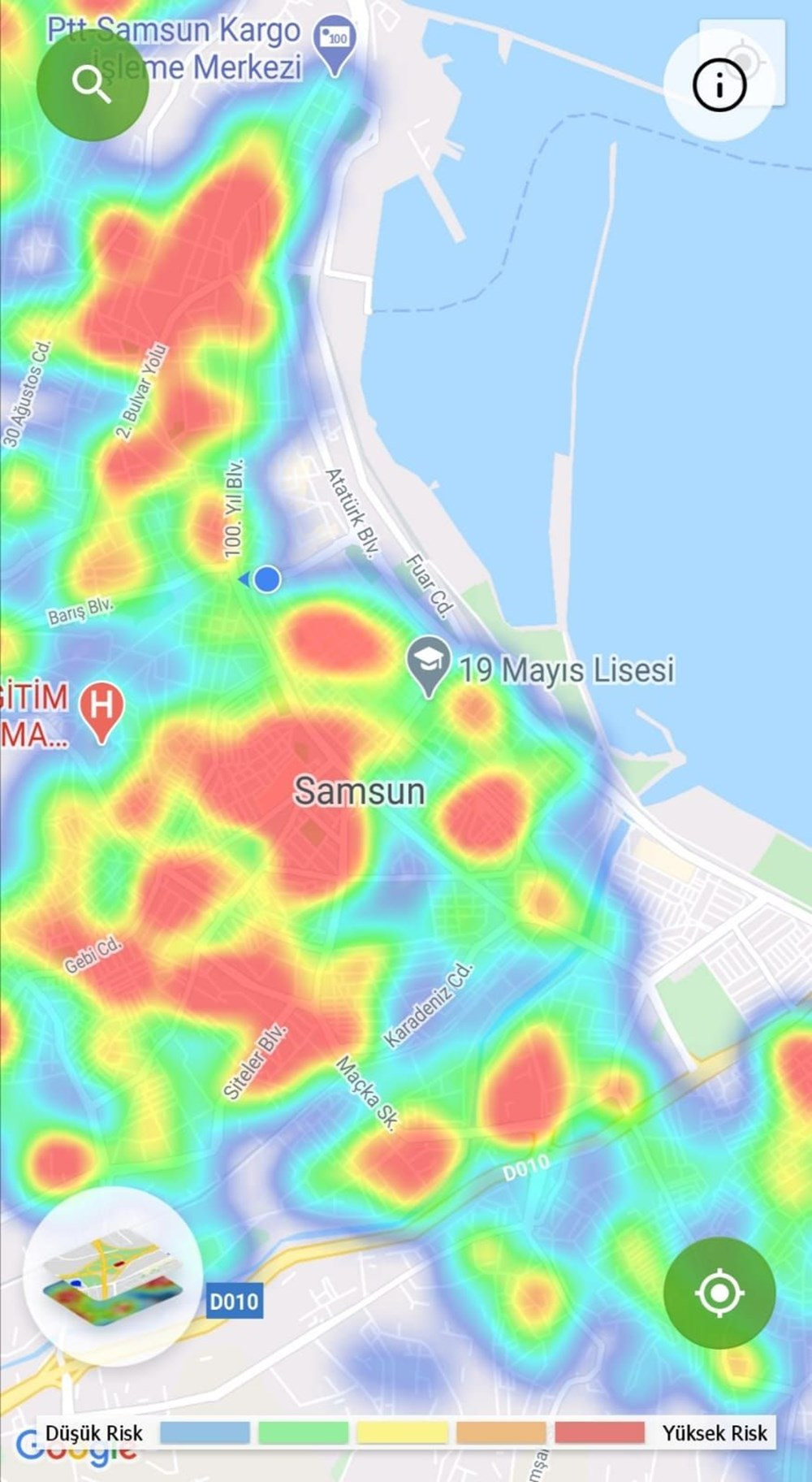 Samsun'da risk haritası iki ay sonra yeniden kırmızı