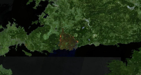 Orman yangınları uydudan böyle görüntülendi