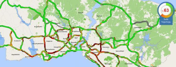 İstanbul'da yağmur başladı! Trafik yoğun!
