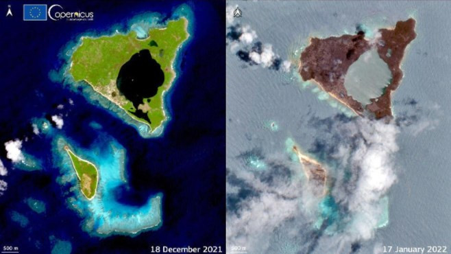 Tonga'ya yardımda kül engeli: Adanın rengi griye döndü