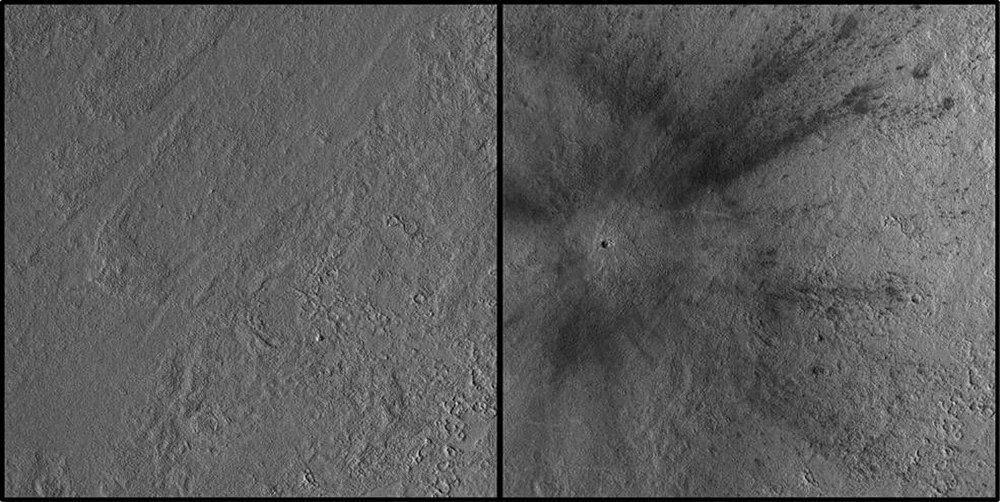 Mars'a çarpan meteorun açtığı krater şaşkınlık yarattı!
