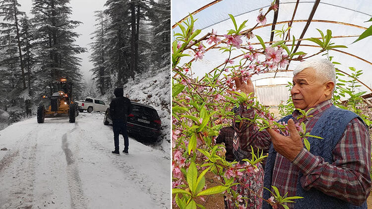 Mersin'de iki mevsim aynı anda: Bir yanı bahar bir yanı kış