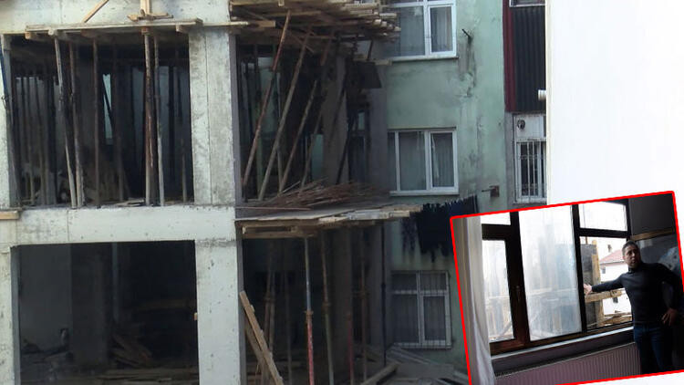 Şişli'de pencere ve balkonları inşaata açılan bina: İsyan ettiler!