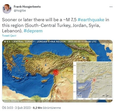 Deprem kahininin 3 gün önce attığı tweet olay oldu!